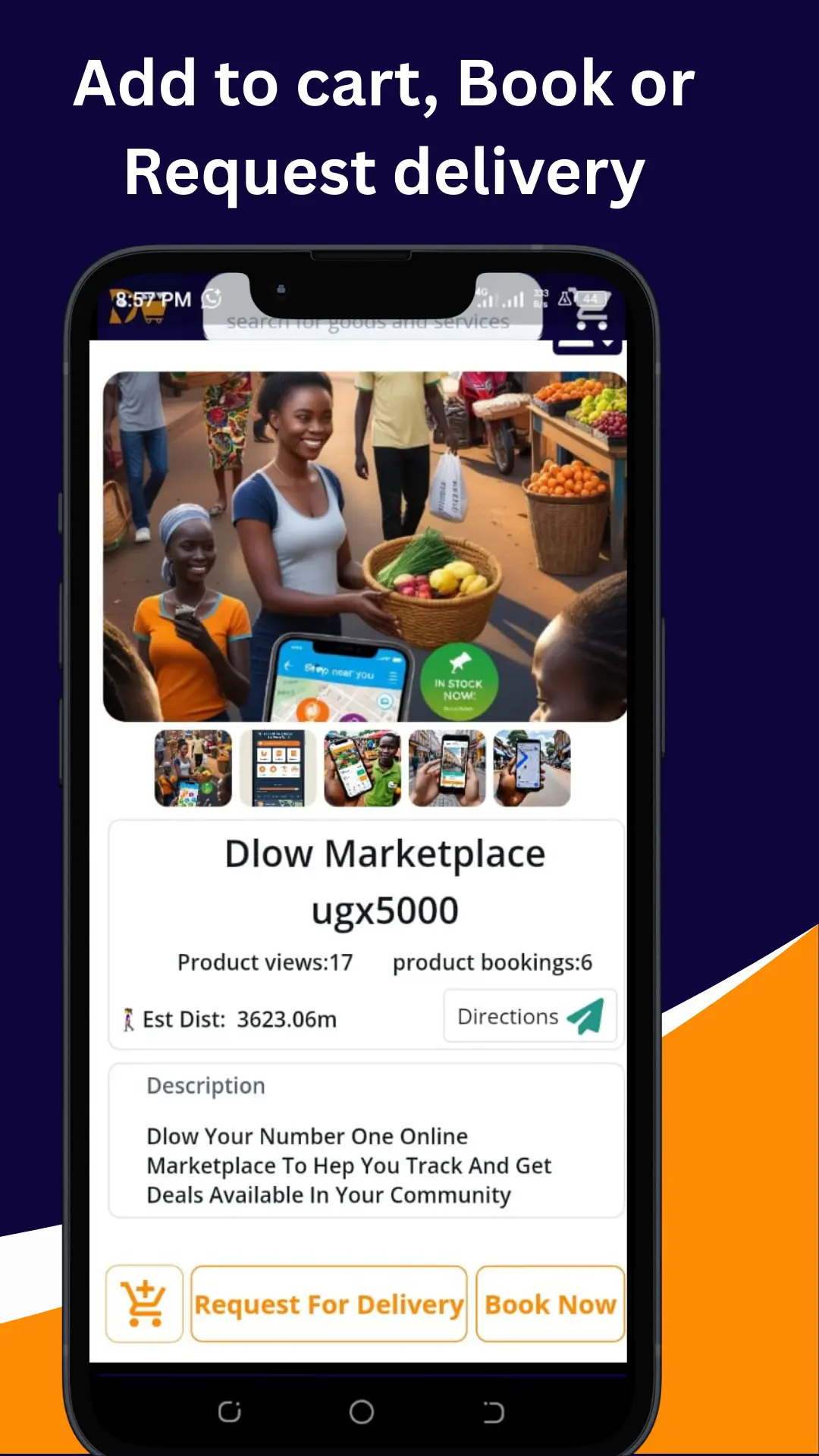 Add to cart, book or request delivery